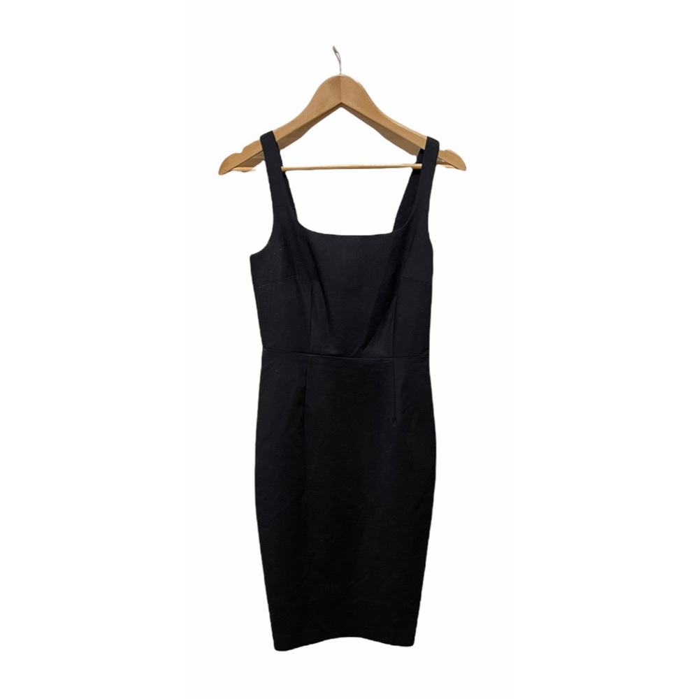 1. STATE Black Bodycon Sleeveless White Criss Cross Back Midi Dress - Picture 4 of 12